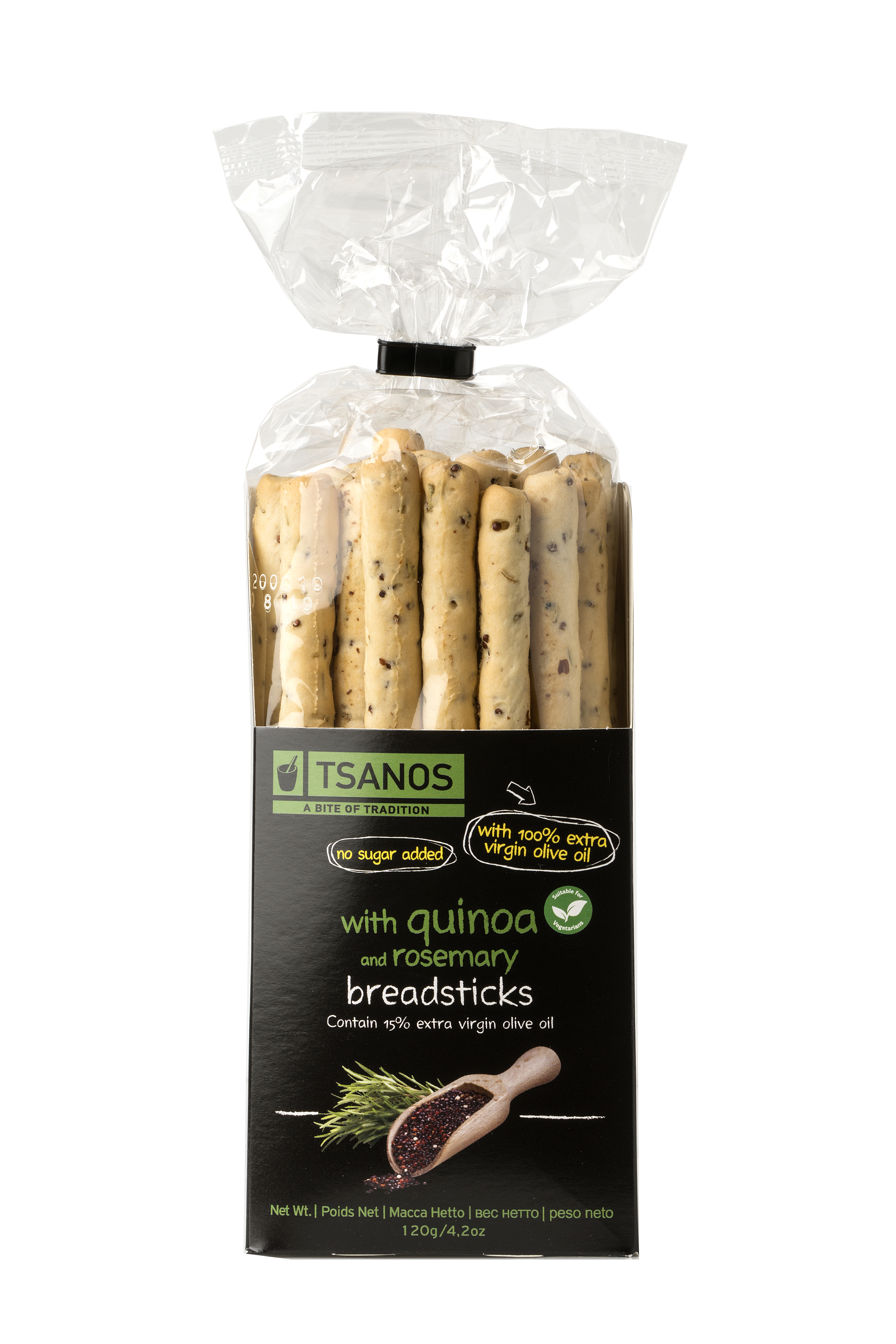 Breadsticks with quinoa and rosemary
