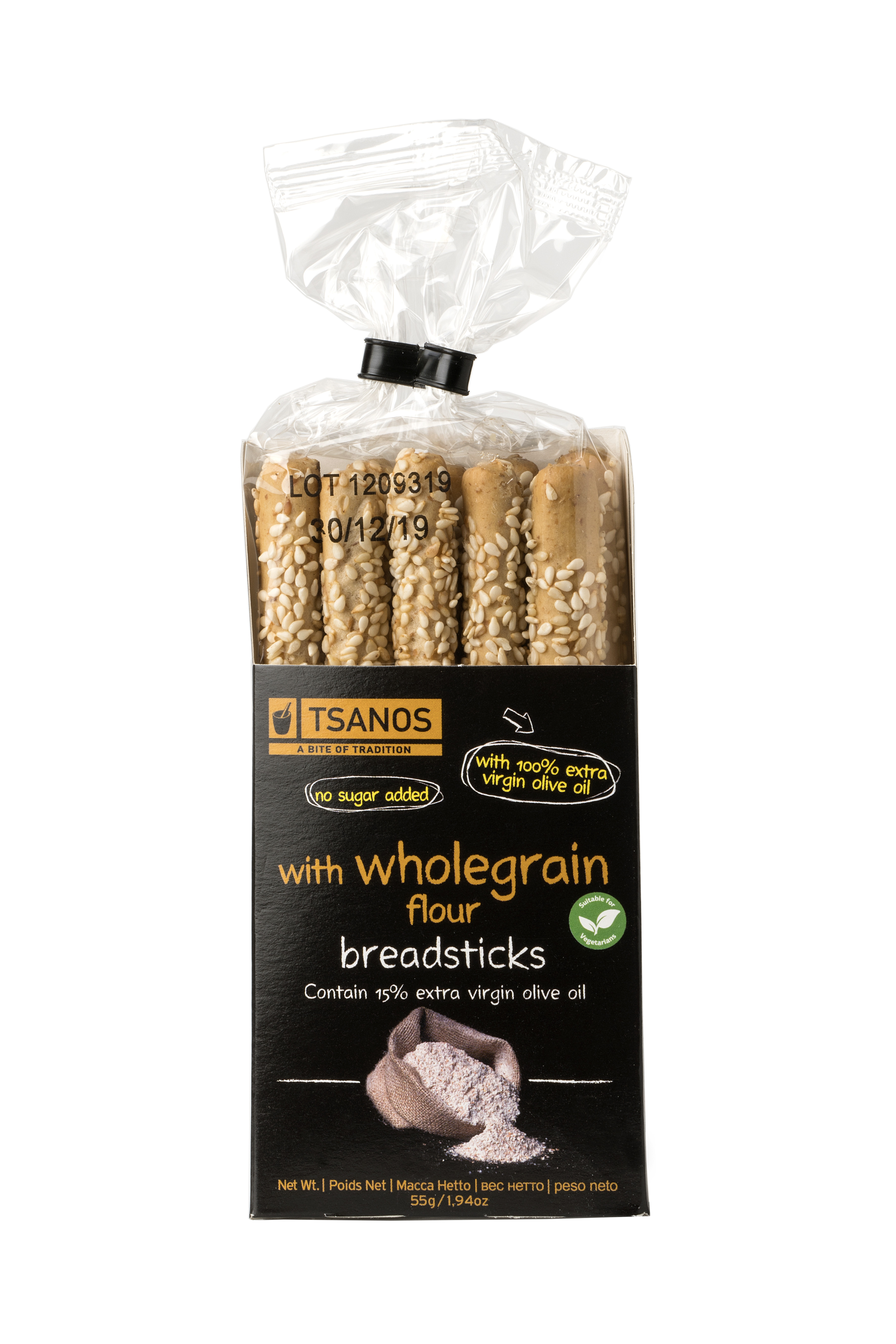 Breadsticks with wholegrain flour